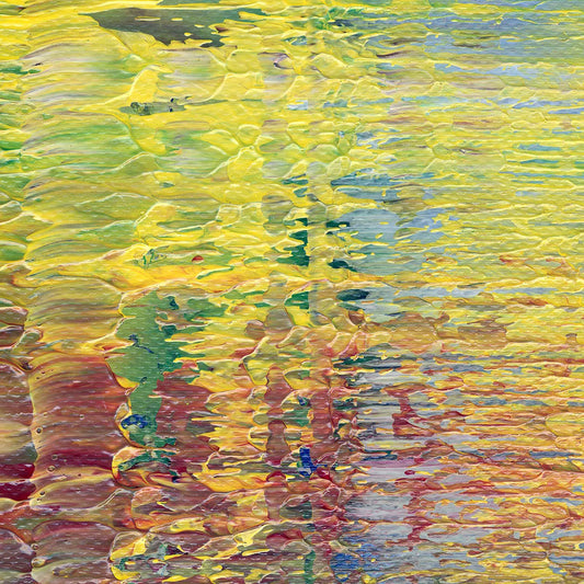 A Harmony of Stillness and Motion -Red Unicorn Art - Original abstract impressionist painting with vibrant, bold colors and rich, thick textures. One-of-a-kind, hand-painted art crafted with love for over 15 years."