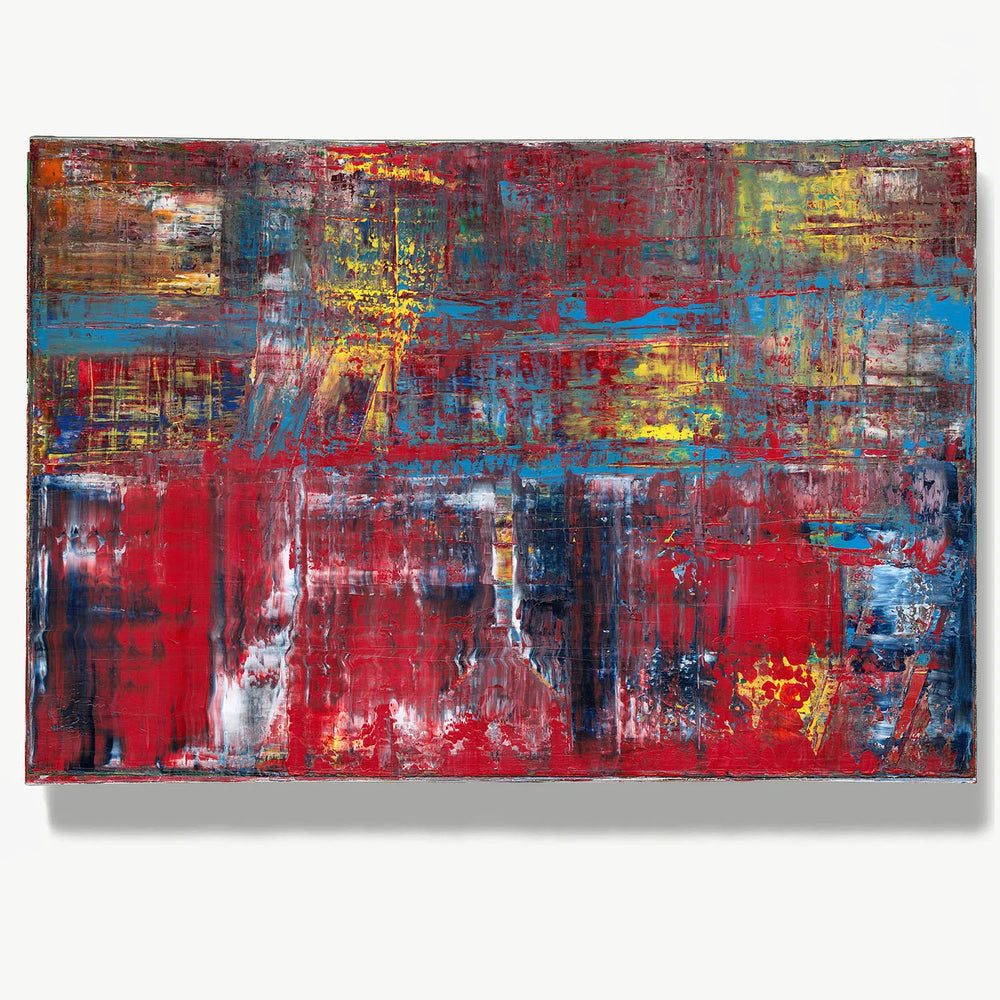 A Neon Night -Red Unicorn Art - Original abstract impressionist painting with vibrant, bold colors and rich, thick textures. One-of-a-kind, hand-painted art crafted with love for over 15 years."