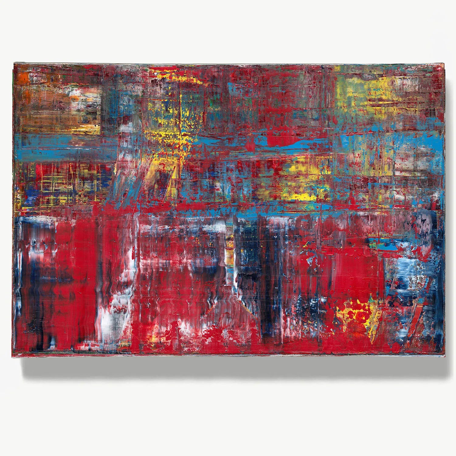 A Neon Night -Red Unicorn Art - Original abstract impressionist painting with vibrant, bold colors and rich, thick textures. One-of-a-kind, hand-painted art crafted with love for over 15 years."