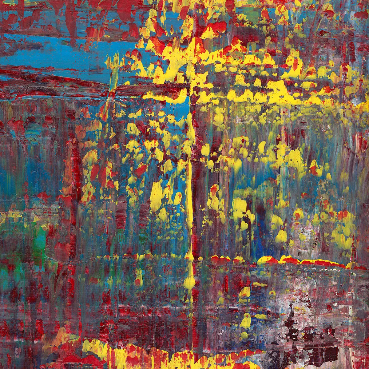 A Neon Night -Red Unicorn Art - Original abstract impressionist painting with vibrant, bold colors and rich, thick textures. One-of-a-kind, hand-painted art crafted with love for over 15 years."