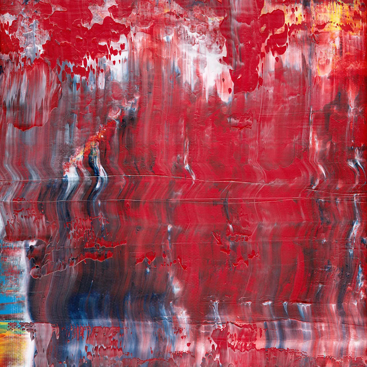 A Neon Night -Red Unicorn Art - Original abstract impressionist painting with vibrant, bold colors and rich, thick textures. One-of-a-kind, hand-painted art crafted with love for over 15 years."