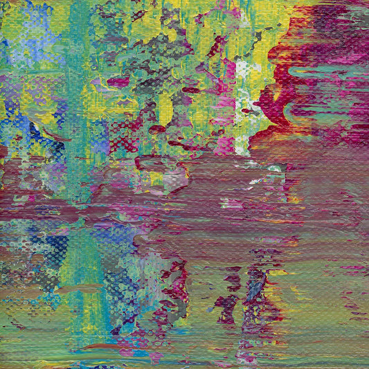 Aurora Dreams -Red Unicorn Art - Original abstract impressionist painting with vibrant, bold colors and rich, thick textures. One-of-a-kind, hand-painted art crafted with love for over 15 years."