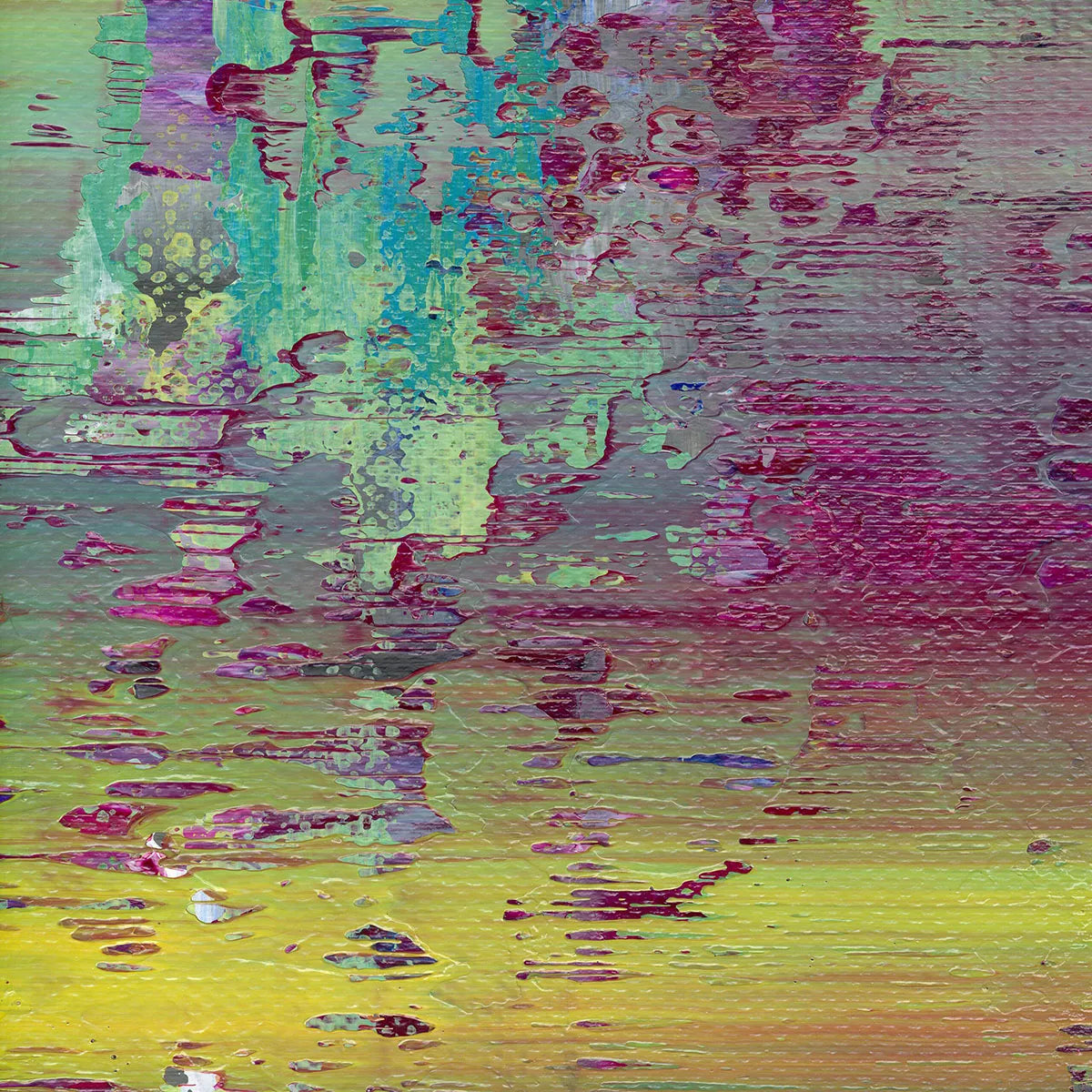 Aurora Dreams -Red Unicorn Art - Original abstract impressionist painting with vibrant, bold colors and rich, thick textures. One-of-a-kind, hand-painted art crafted with love for over 15 years."