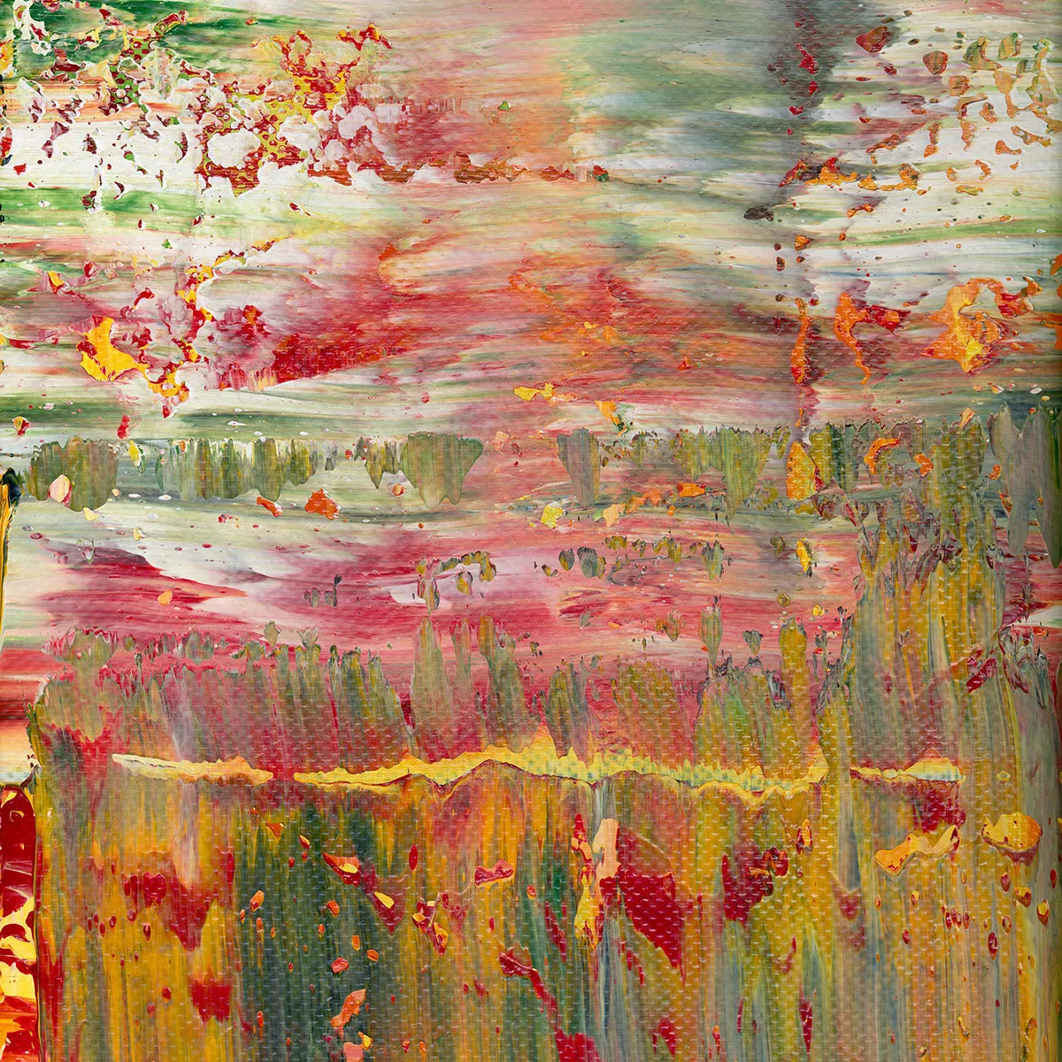 Autumn Colors by the Lake -Red Unicorn Art - Original abstract impressionist painting with vibrant, bold colors and rich, thick textures. One-of-a-kind, hand-painted art crafted with love for over 15 years."