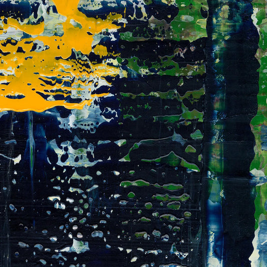 Chromatic Symphony: Echoes of Urban Dawn -Red Unicorn Art - Original abstract impressionist painting with vibrant, bold colors and rich, thick textures. One-of-a-kind, hand-painted art crafted with love for over 15 years."