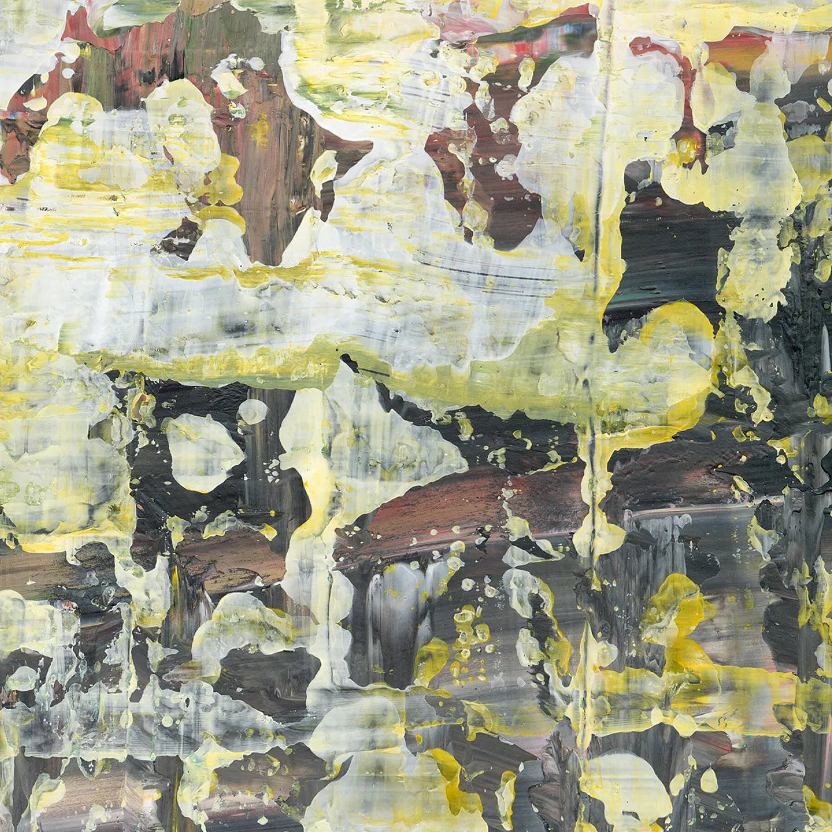 Chromatic Symphony: Echoes of Urban Dawn -Red Unicorn Art - Original abstract impressionist painting with vibrant, bold colors and rich, thick textures. One-of-a-kind, hand-painted art crafted with love for over 15 years."