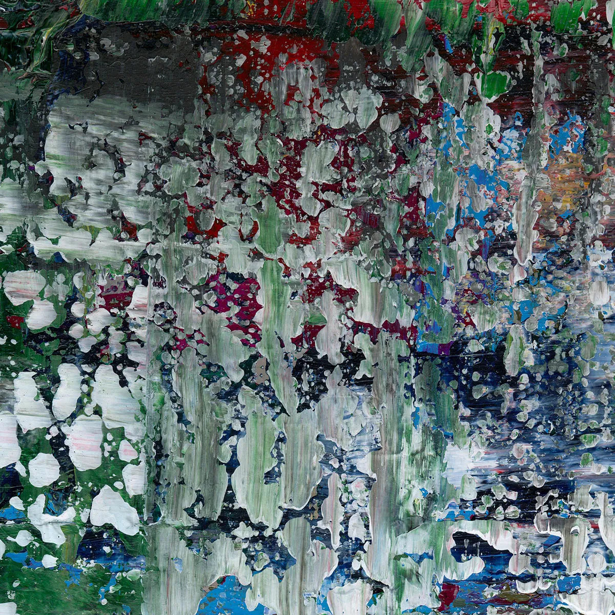 Dancing with Chaos -Red Unicorn Art - Original abstract impressionist painting with vibrant, bold colors and rich, thick textures. One-of-a-kind, hand-painted art crafted with love for over 15 years."