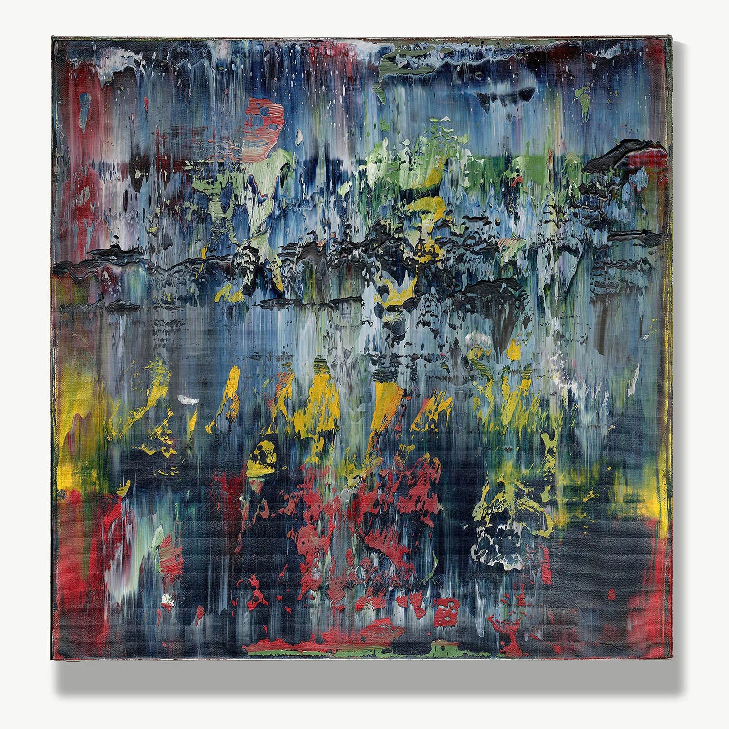 Dawn Pierces the Darkness -Red Unicorn Art - Original abstract impressionist painting with vibrant, bold colors and rich, thick textures. One-of-a-kind, hand-painted art crafted with love for over 15 years."