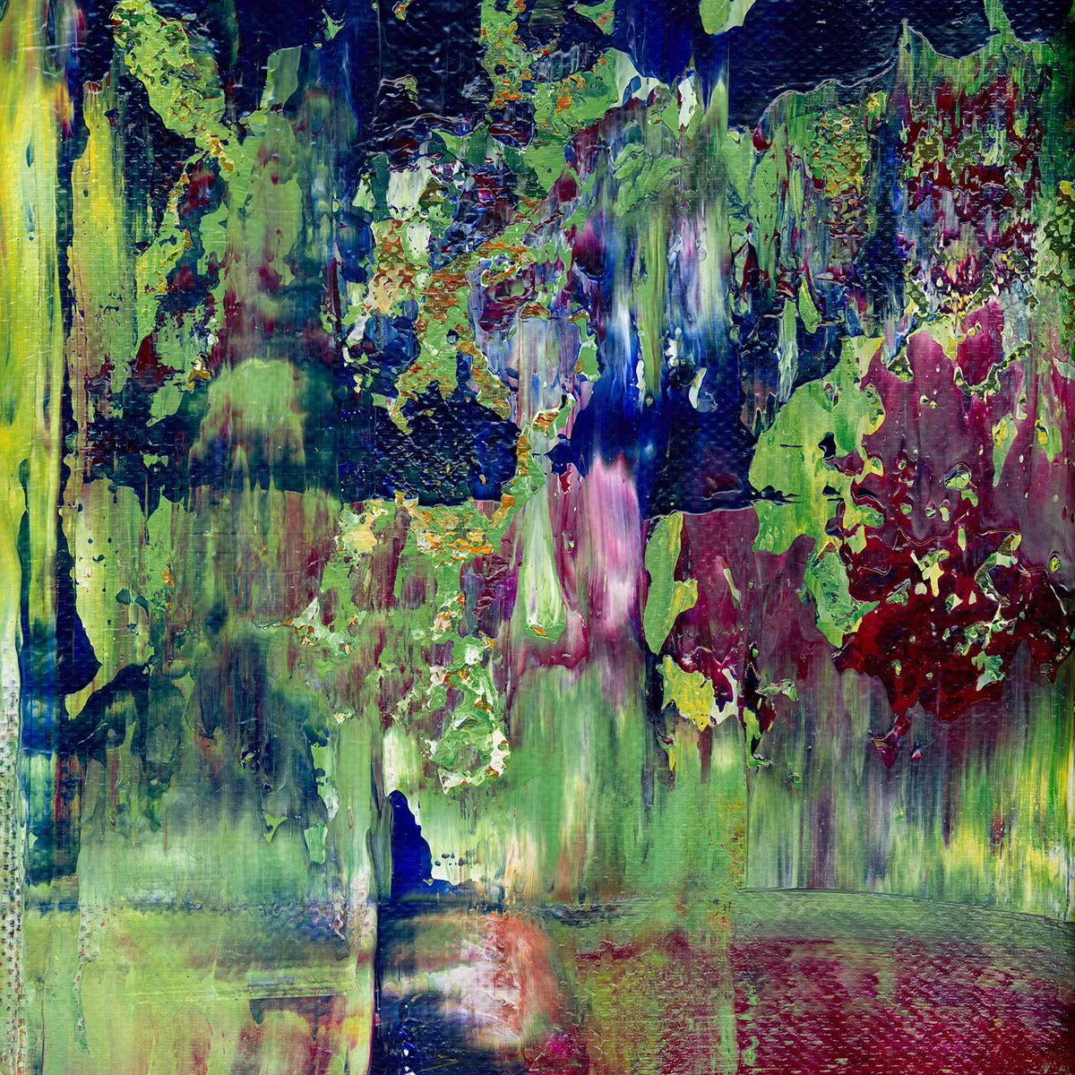 Dreamscape Vale -Red Unicorn Art - Original abstract impressionist painting with vibrant, bold colors and rich, thick textures. One-of-a-kind, hand-painted art crafted with love for over 15 years."