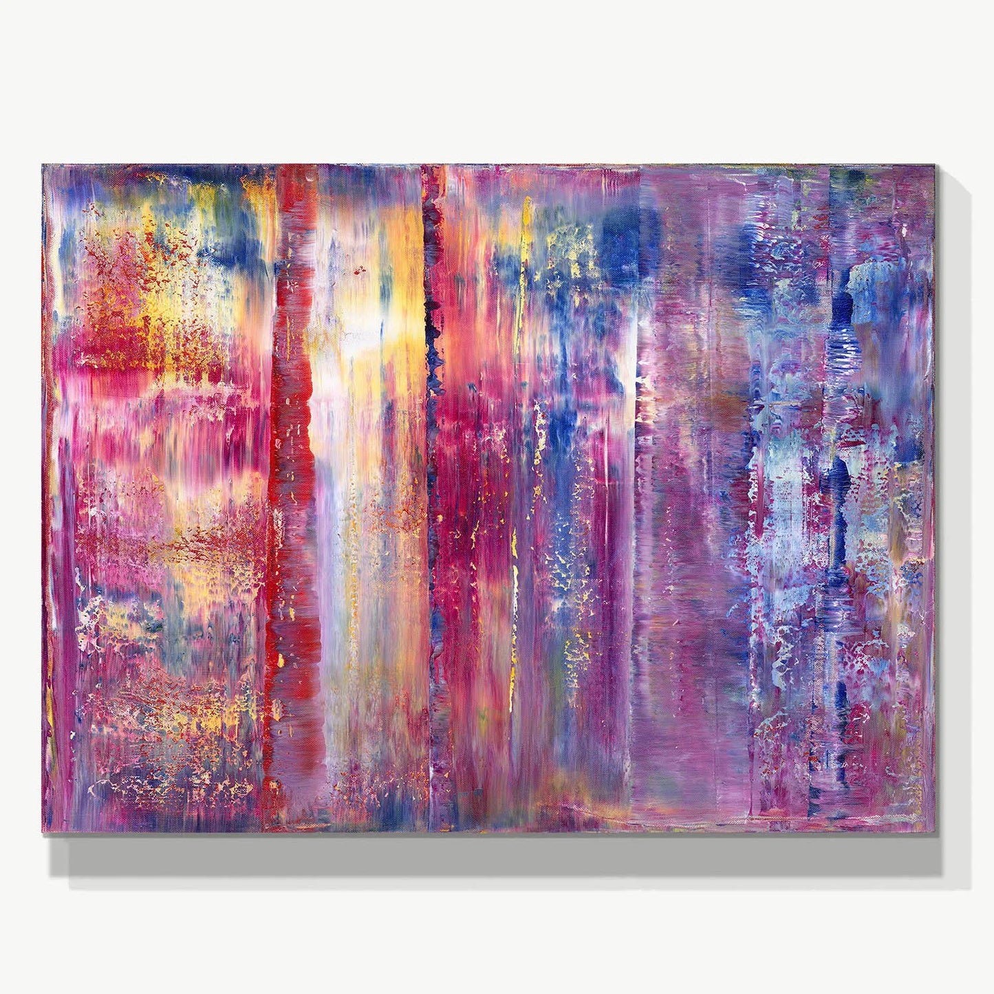 Dreamy Galaxy -Red Unicorn Art - Original abstract impressionist painting with vibrant, bold colors and rich, thick textures. One-of-a-kind, hand-painted art crafted with love for over 15 years."