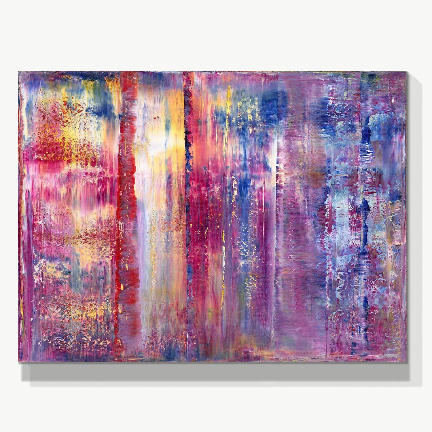 Dreamy Galaxy -Red Unicorn Art - Original abstract impressionist painting with vibrant, bold colors and rich, thick textures. One-of-a-kind, hand-painted art crafted with love for over 15 years."