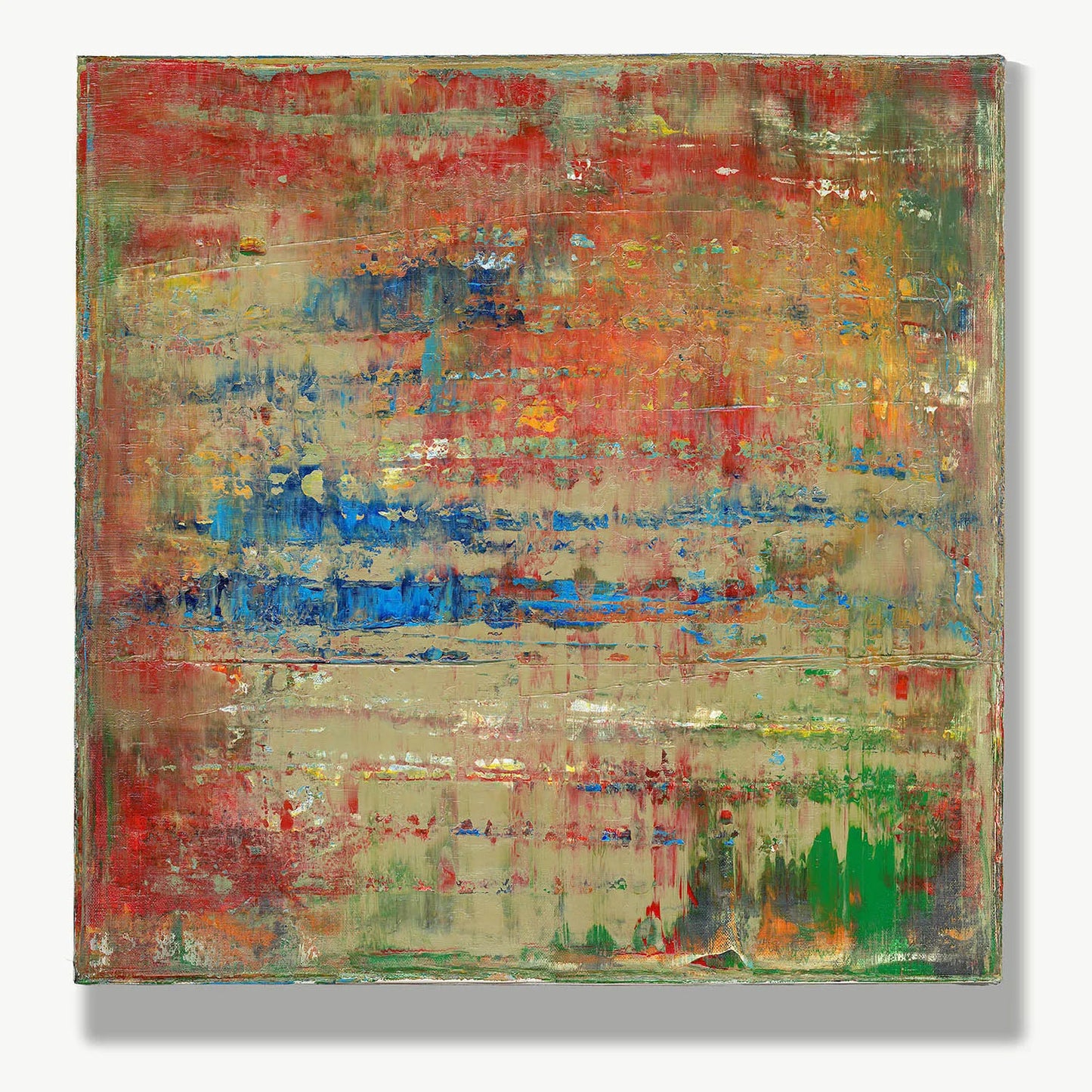 Echoes of Forgotten Dreams -Red Unicorn Art - Original abstract impressionist painting with vibrant, bold colors and rich, thick textures. One-of-a-kind, hand-painted art crafted with love for over 15 years."