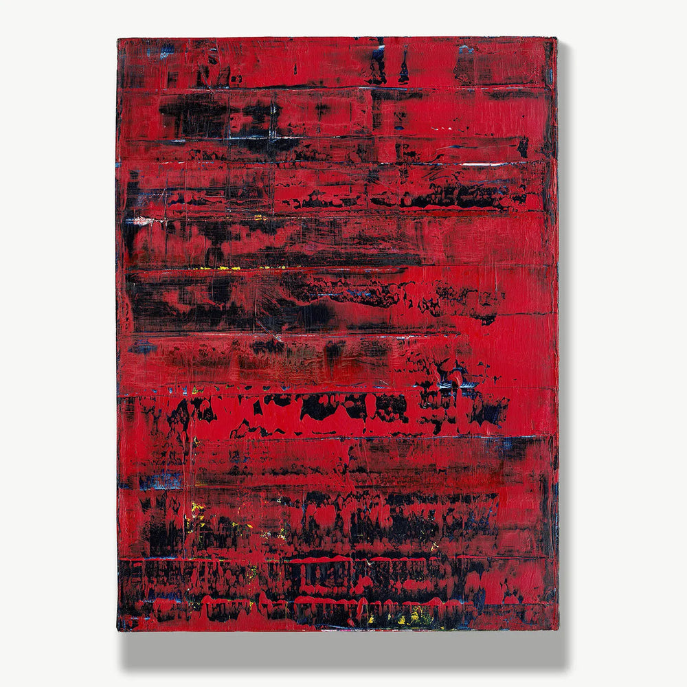 Embers in Motion -Red Unicorn Art - Original abstract impressionist painting with vibrant, bold colors and rich, thick textures. One-of-a-kind, hand-painted art crafted with love for over 15 years."