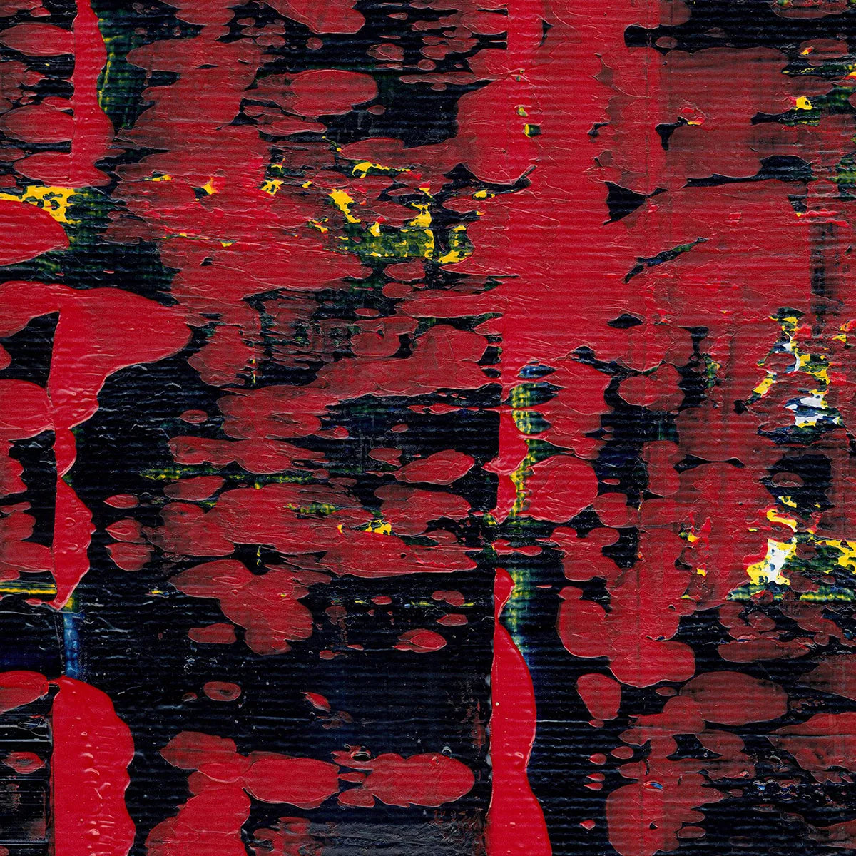 Embers in Motion -Red Unicorn Art - Original abstract impressionist painting with vibrant, bold colors and rich, thick textures. One-of-a-kind, hand-painted art crafted with love for over 15 years."