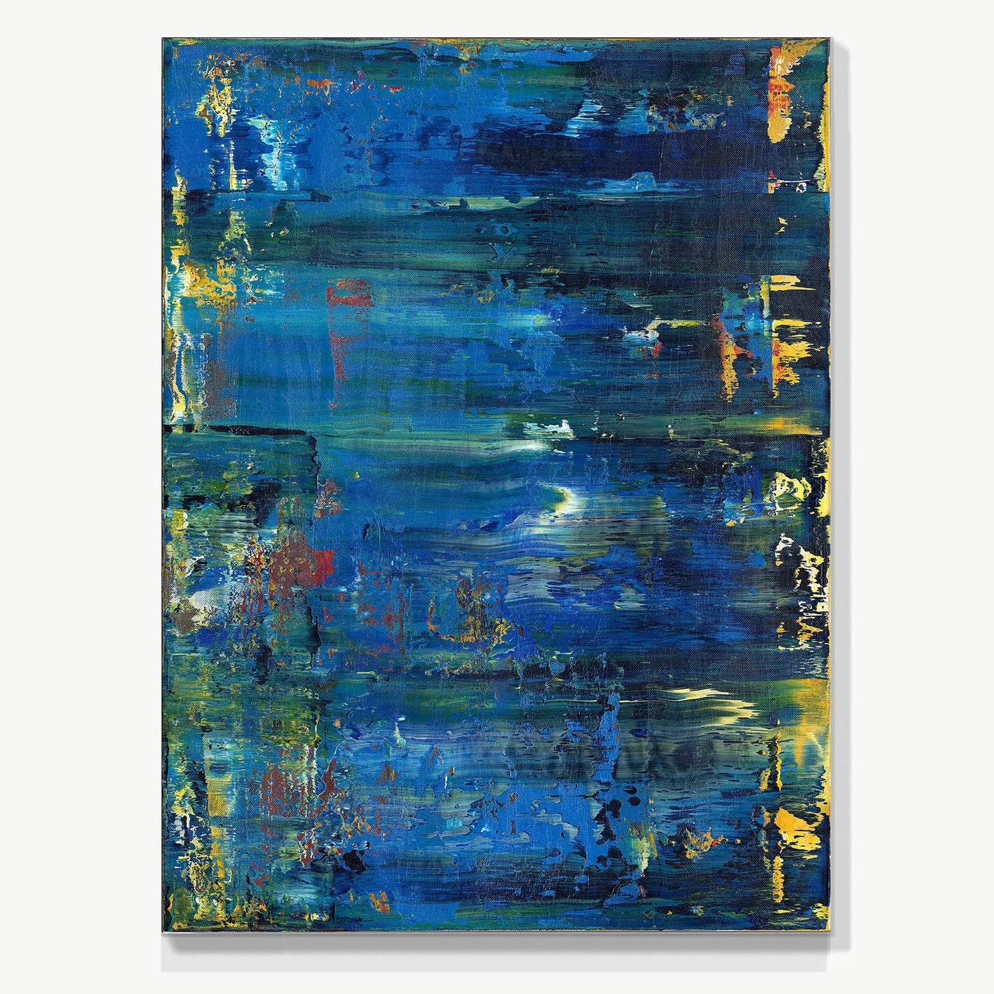 Enchanted Abyss -Red Unicorn Art - Original abstract impressionist painting with vibrant, bold colors and rich, thick textures. One-of-a-kind, hand-painted art crafted with love for over 15 years."