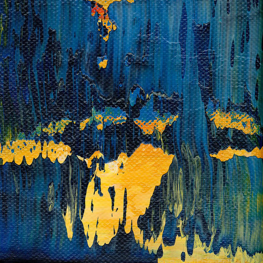 Enchanted Abyss -Red Unicorn Art - Original abstract impressionist painting with vibrant, bold colors and rich, thick textures. One-of-a-kind, hand-painted art crafted with love for over 15 years."