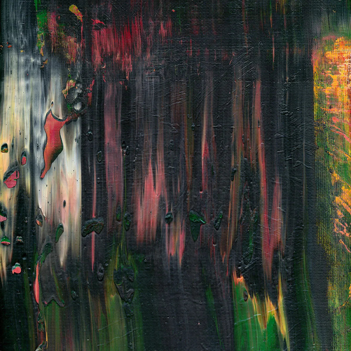 Flames of the Enchanted Forest -Red Unicorn Art - Original abstract impressionist painting with vibrant, bold colors and rich, thick textures. One-of-a-kind, hand-painted art crafted with love for over 15 years."