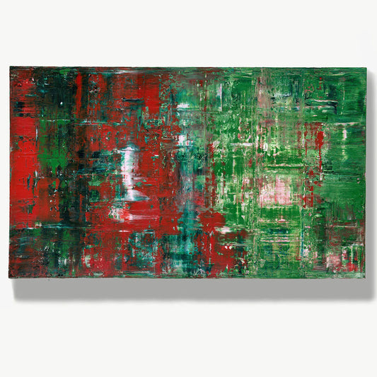 Garden Symphony -Red Unicorn Art - Original abstract impressionist painting with vibrant, bold colors and rich, thick textures. One-of-a-kind, hand-painted art crafted with love for over 15 years."