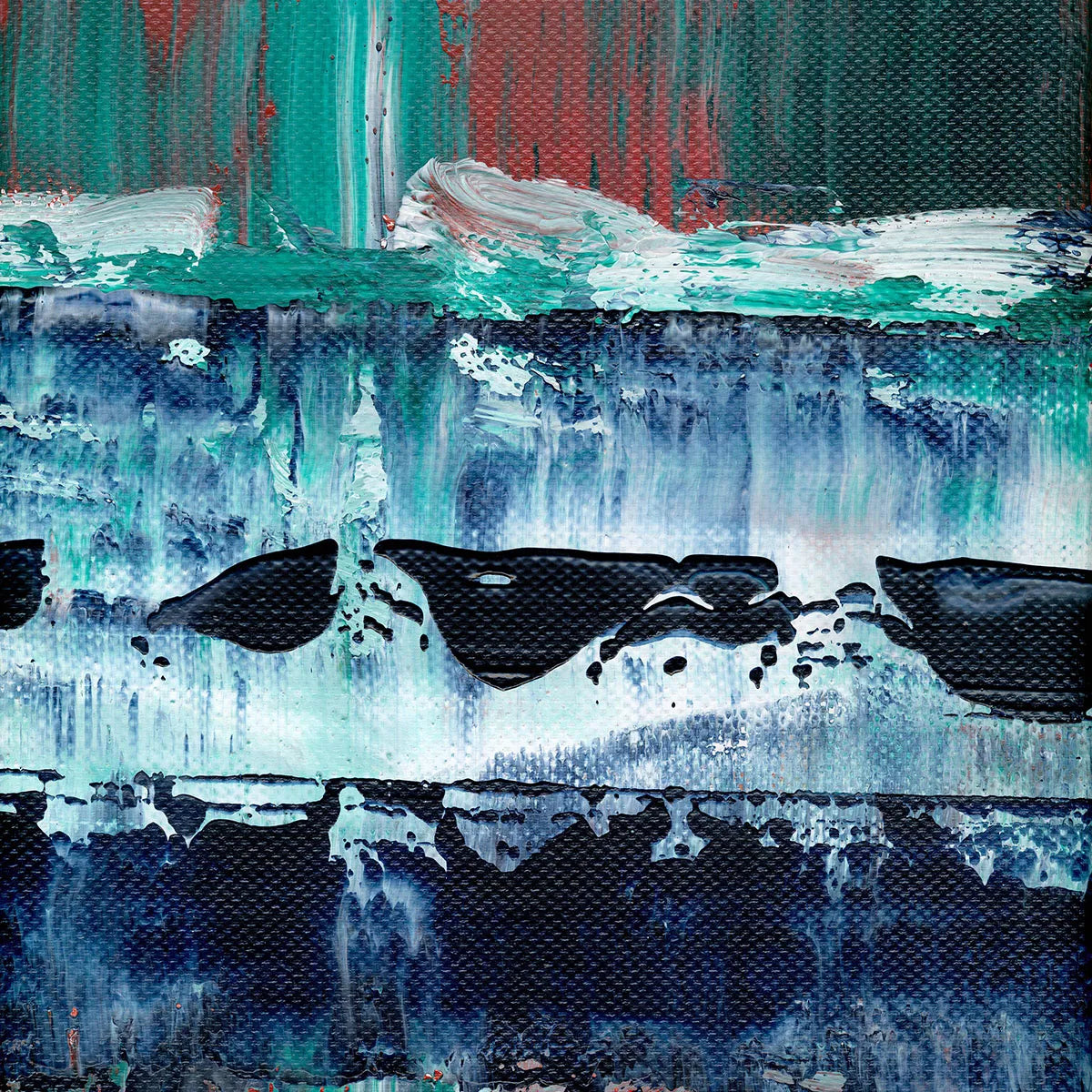 Interweave -Red Unicorn Art - Original abstract impressionist painting with vibrant, bold colors and rich, thick textures. One-of-a-kind, hand-painted art crafted with love for over 15 years."