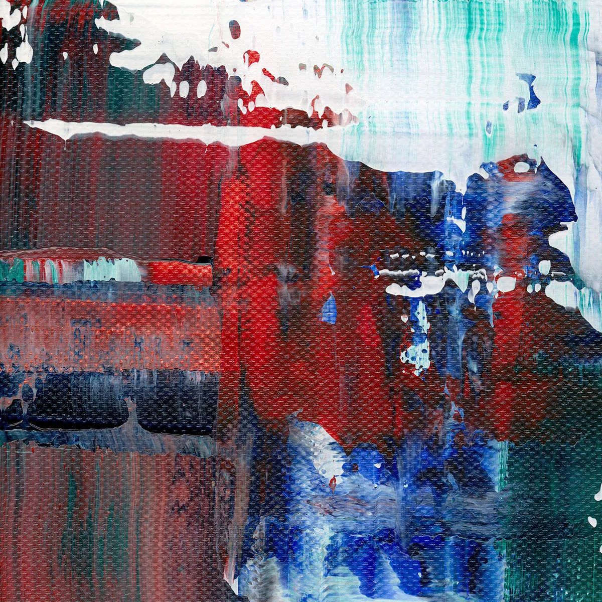 Interweave -Red Unicorn Art - Original abstract impressionist painting with vibrant, bold colors and rich, thick textures. One-of-a-kind, hand-painted art crafted with love for over 15 years."