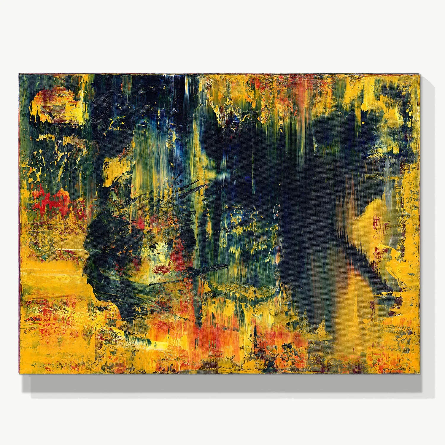 Liberation from Chaos -Red Unicorn Art - Original abstract impressionist painting with vibrant, bold colors and rich, thick textures. One-of-a-kind, hand-painted art crafted with love for over 15 years."