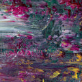 Monet's Pond II -Red Unicorn Art - Original abstract impressionist painting with vibrant, bold colors and rich, thick textures. One-of-a-kind, hand-painted art crafted with love for over 15 years."