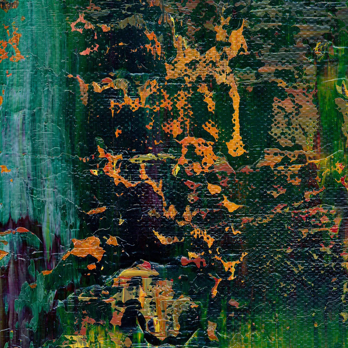 Monet's Pond I -Red Unicorn Art - Original abstract impressionist painting with vibrant, bold colors and rich, thick textures. One-of-a-kind, hand-painted art crafted with love for over 15 years."