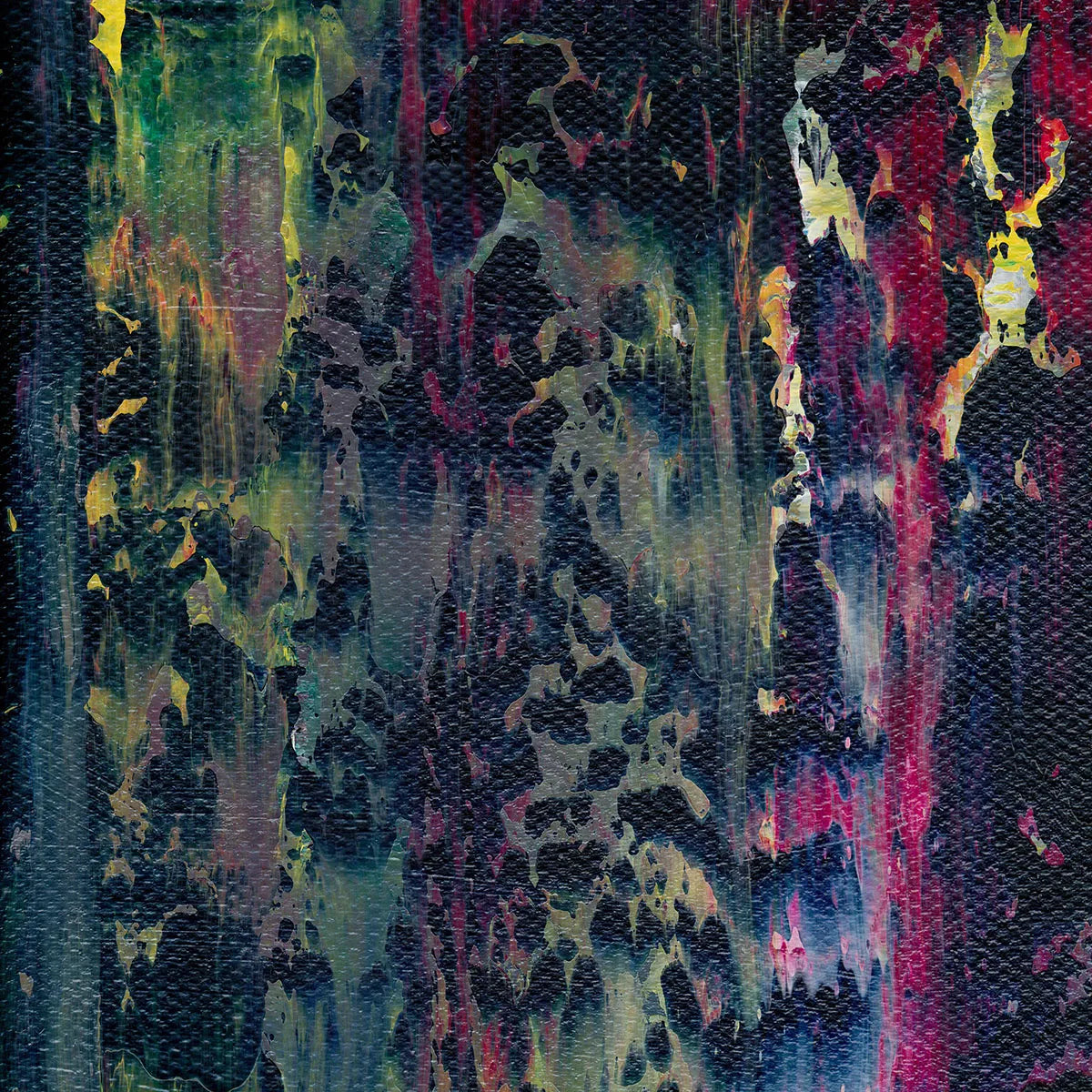 Mystic Pond Reflections -Red Unicorn Art - Original abstract impressionist painting with vibrant, bold colors and rich, thick textures. One-of-a-kind, hand-painted art crafted with love for over 15 years."