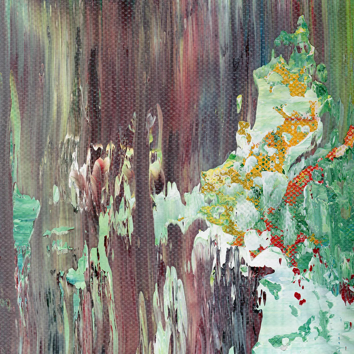 Mystic Reflections II -Red Unicorn Art - Original abstract impressionist painting with vibrant, bold colors and rich, thick textures. One-of-a-kind, hand-painted art crafted with love for over 15 years."