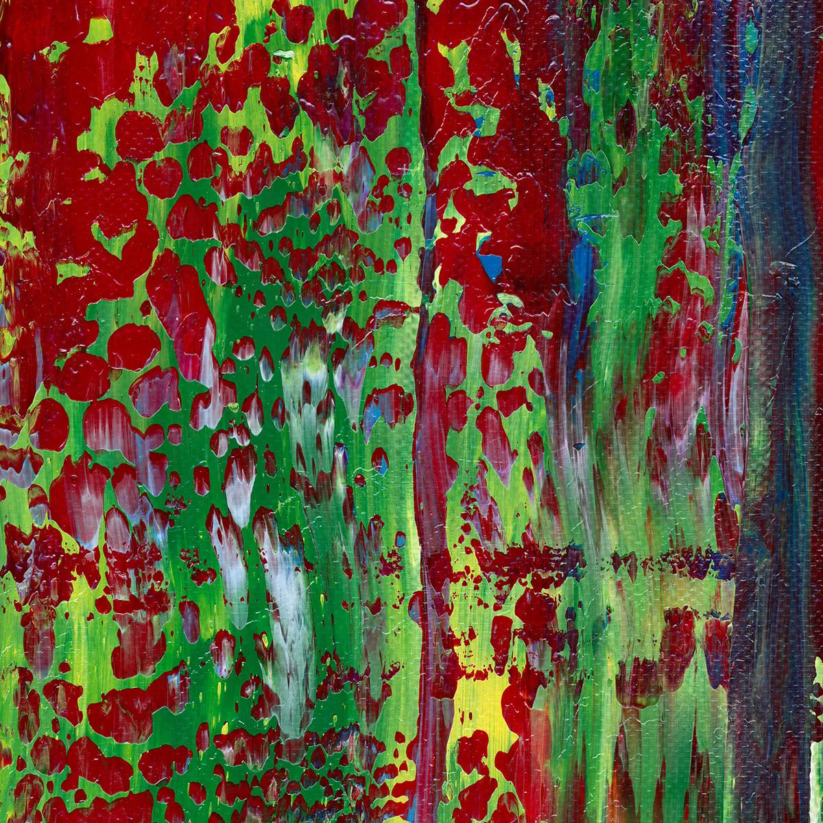 Mystic Reflections I -Red Unicorn Art - Original abstract impressionist painting with vibrant, bold colors and rich, thick textures. One-of-a-kind, hand-painted art crafted with love for over 15 years."