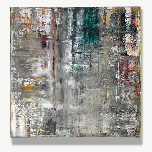 Neon Reflections on Wet Streets -Red Unicorn Art - Original abstract impressionist painting with vibrant, bold colors and rich, thick textures. One-of-a-kind, hand-painted art crafted with love for over 15 years."