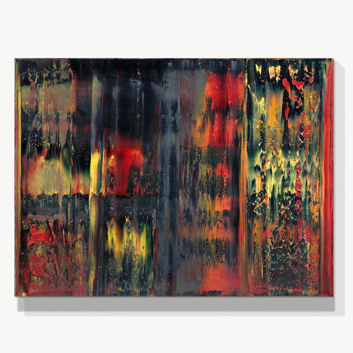 Phoenix Rebirth: Flames of the Forest -Red Unicorn Art - Original abstract impressionist painting with vibrant, bold colors and rich, thick textures. One-of-a-kind, hand-painted art crafted with love for over 15 years."