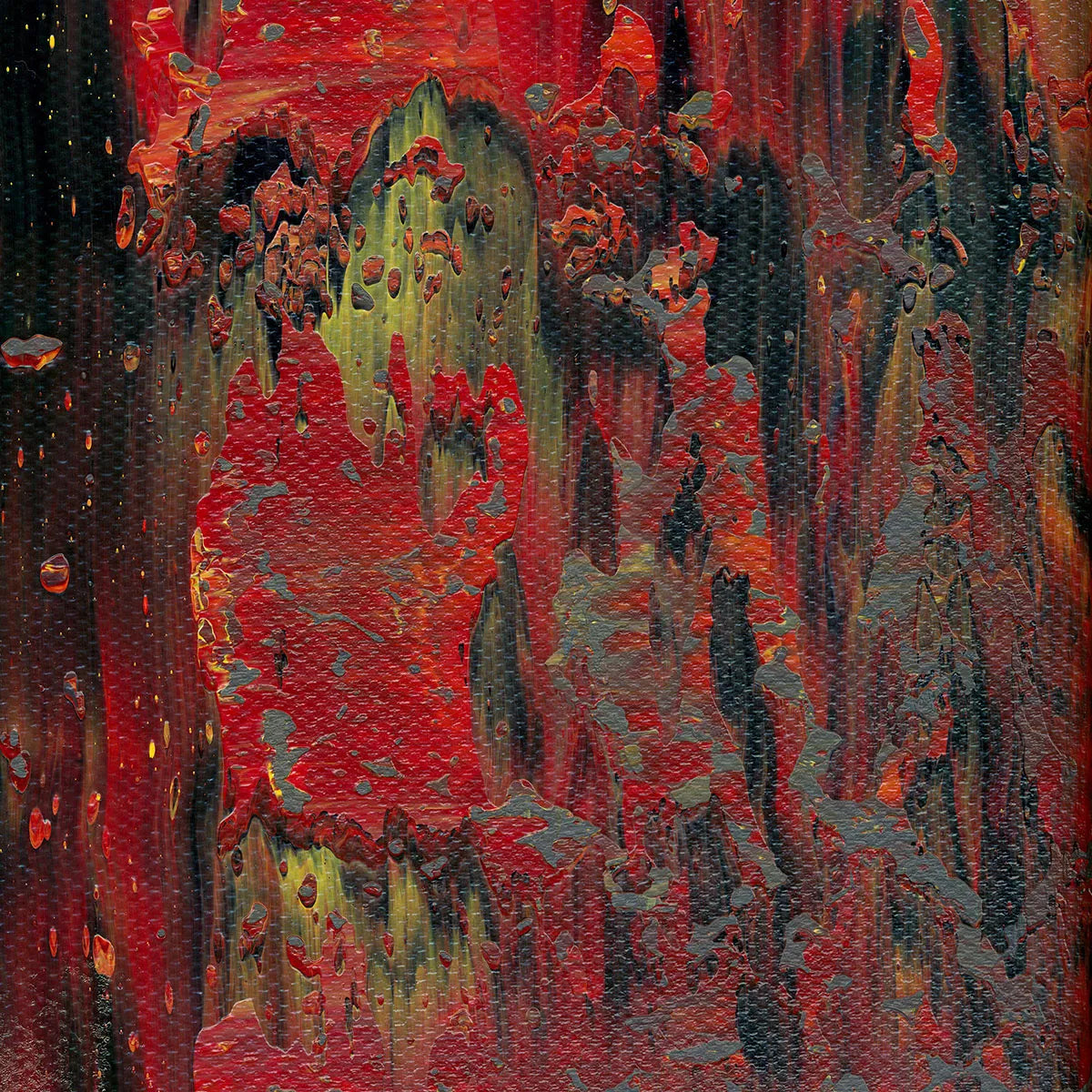 Phoenix Rebirth: Flames of the Forest -Red Unicorn Art - Original abstract impressionist painting with vibrant, bold colors and rich, thick textures. One-of-a-kind, hand-painted art crafted with love for over 15 years."