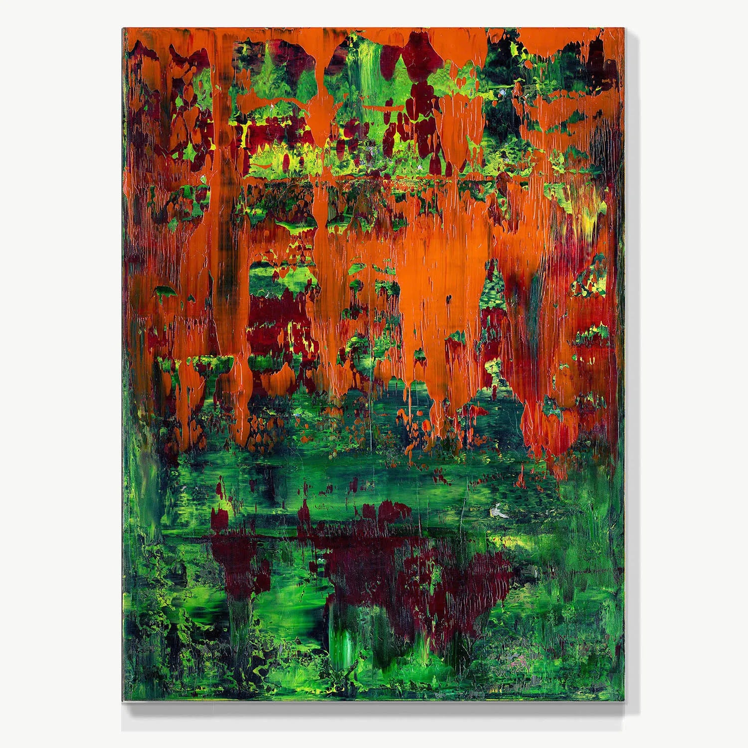 Power of the Volcano -Red Unicorn Art - Original abstract impressionist painting with vibrant, bold colors and rich, thick textures. One-of-a-kind, hand-painted art crafted with love for over 15 years."