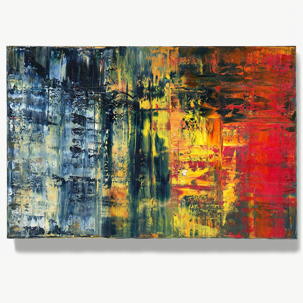 Ravage and Regrowth -Red Unicorn Art - Original abstract impressionist painting with vibrant, bold colors and rich, thick textures. One-of-a-kind, hand-painted art crafted with love for over 15 years."