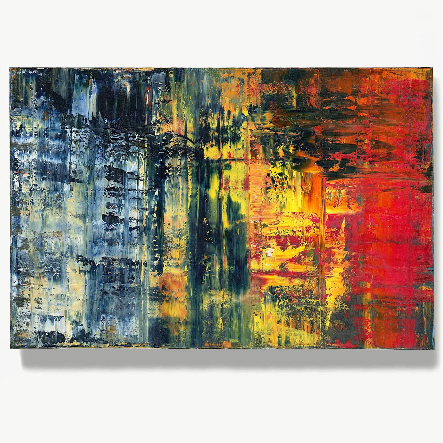 Ravage and Regrowth -Red Unicorn Art - Original abstract impressionist painting with vibrant, bold colors and rich, thick textures. One-of-a-kind, hand-painted art crafted with love for over 15 years."