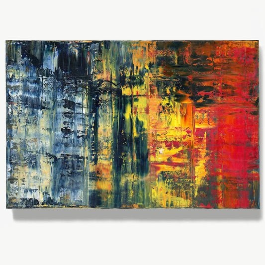Ravage and Regrowth -Red Unicorn Art - Original abstract impressionist painting with vibrant, bold colors and rich, thick textures. One-of-a-kind, hand-painted art crafted with love for over 15 years."