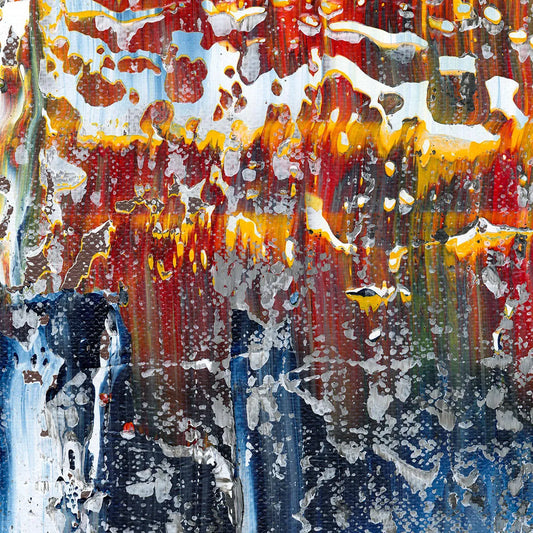 Resurgence in the Dark -Red Unicorn Art - Original abstract impressionist painting with vibrant, bold colors and rich, thick textures. One-of-a-kind, hand-painted art crafted with love for over 15 years."