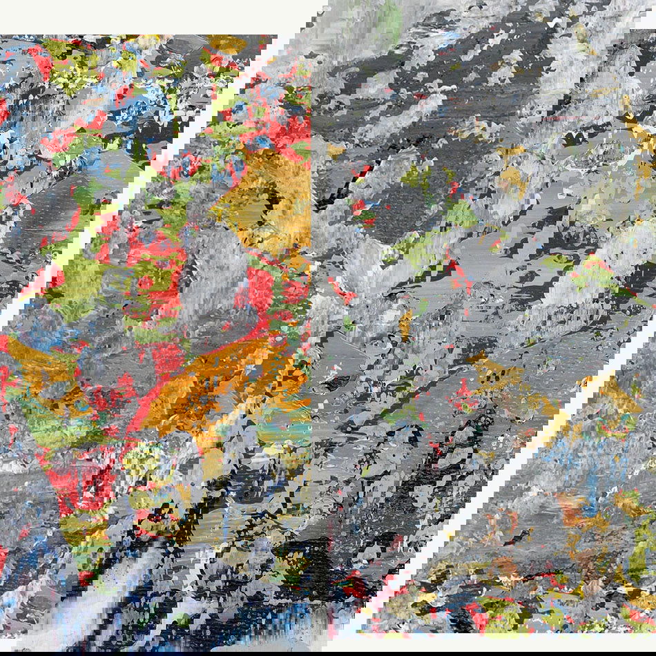 Shattered Reflections -Red Unicorn Art - Original abstract impressionist painting with vibrant, bold colors and rich, thick textures. One-of-a-kind, hand-painted art crafted with love for over 15 years."