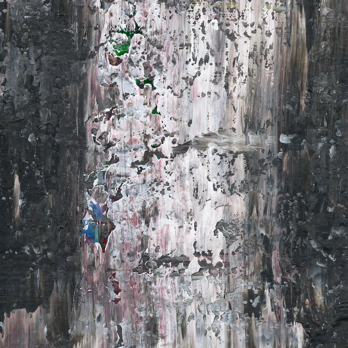 Silent Shadows on Wet Streets I -Red Unicorn Art - Original abstract impressionist painting with vibrant, bold colors and rich, thick textures. One-of-a-kind, hand-painted art crafted with love for over 15 years."