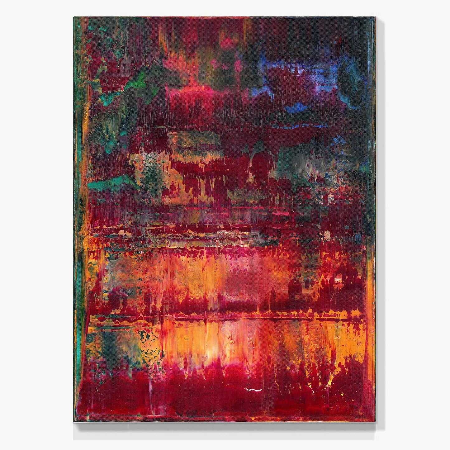 Symphony of Life's Colors -Red Unicorn Art - Original abstract impressionist painting with vibrant, bold colors and rich, thick textures. One-of-a-kind, hand-painted art crafted with love for over 15 years."