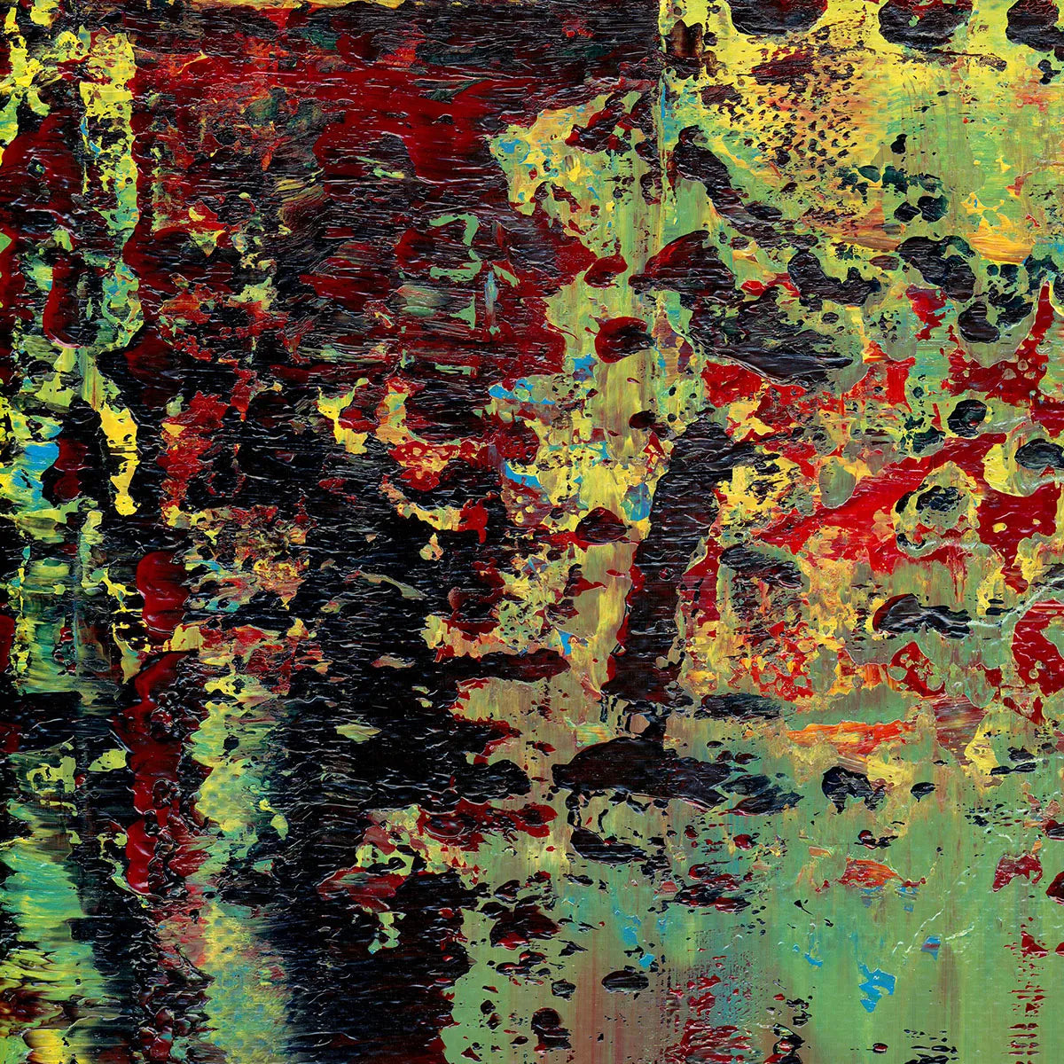 Symphony of the Inner Self -Red Unicorn Art - Original abstract impressionist painting with vibrant, bold colors and rich, thick textures. One-of-a-kind, hand-painted art crafted with love for over 15 years."