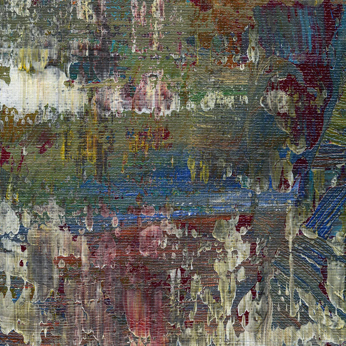 The Flowing Aurora -Red Unicorn Art - Original abstract impressionist painting with vibrant, bold colors and rich, thick textures. One-of-a-kind, hand-painted art crafted with love for over 15 years."