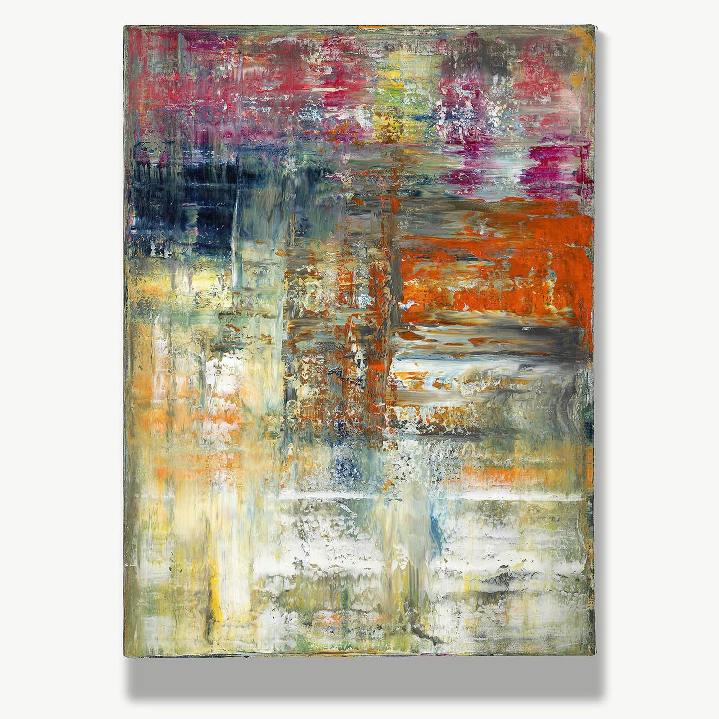 Time Deposition -Red Unicorn Art - Original abstract impressionist painting with vibrant, bold colors and rich, thick textures. One-of-a-kind, hand-painted art crafted with love for over 15 years."
