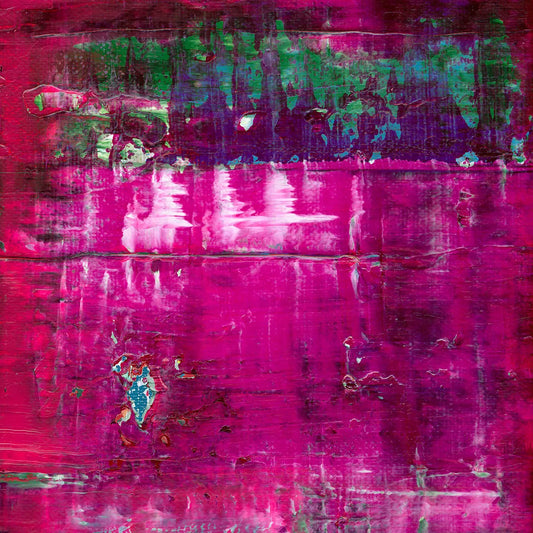 Urban Luminescence -Red Unicorn Art - Original abstract impressionist painting with vibrant, bold colors and rich, thick textures. One-of-a-kind, hand-painted art crafted with love for over 15 years."