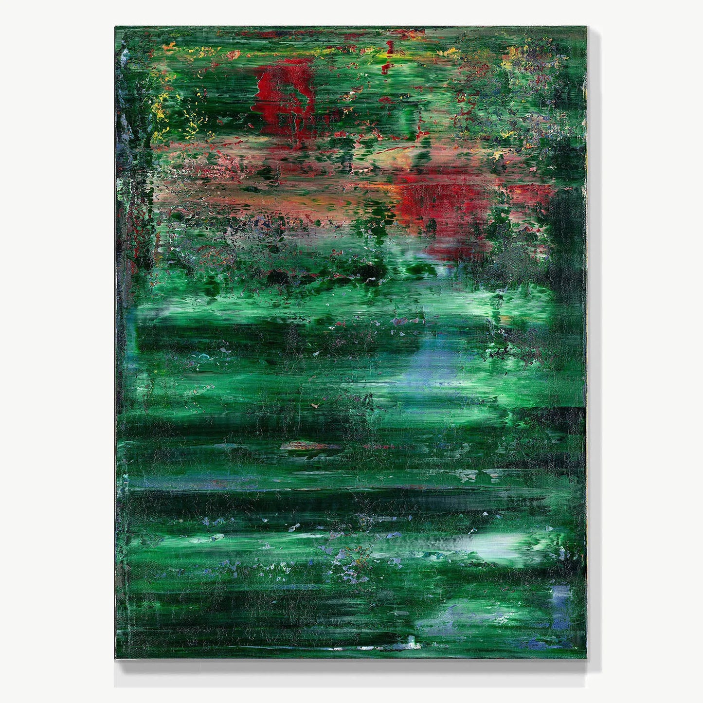 Verdant Spirit Valley -Red Unicorn Art - Original abstract impressionist painting with vibrant, bold colors and rich, thick textures. One-of-a-kind, hand-painted art crafted with love for over 15 years."