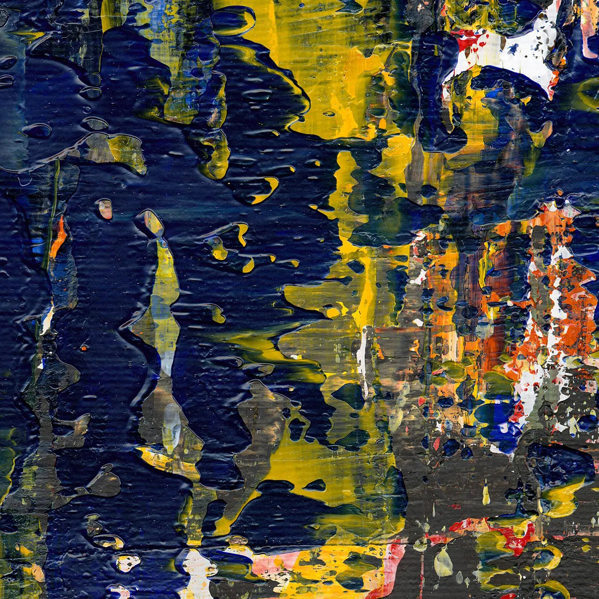 Whispers of the Ocean -Red Unicorn Art - Original abstract impressionist painting with vibrant, bold colors and rich, thick textures. One-of-a-kind, hand-painted art crafted with love for over 15 years."