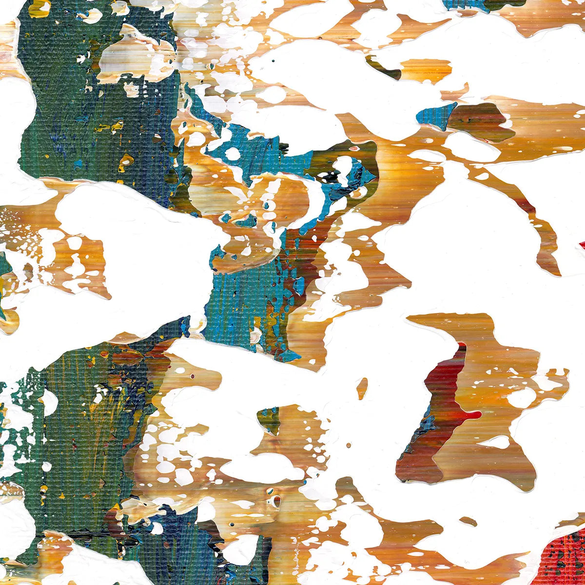 Winter's Kiss -Red Unicorn Art - Original abstract impressionist painting with vibrant, bold colors and rich, thick textures. One-of-a-kind, hand-painted art crafted with love for over 15 years."