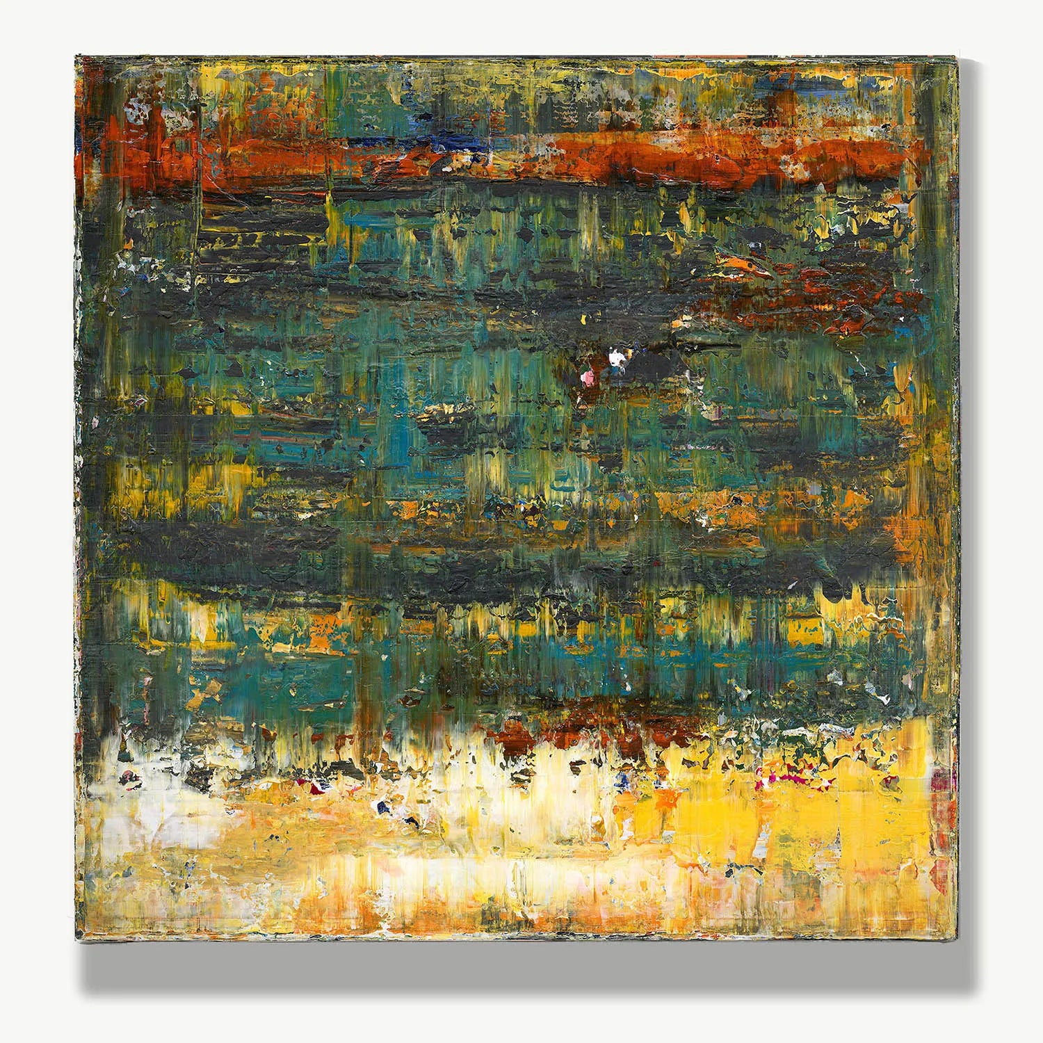 A Cooling Flame -Red Unicorn Art - Original abstract impressionist painting with vibrant, bold colors and rich, thick textures. One-of-a-kind, hand-painted art crafted with love for over 15 years."