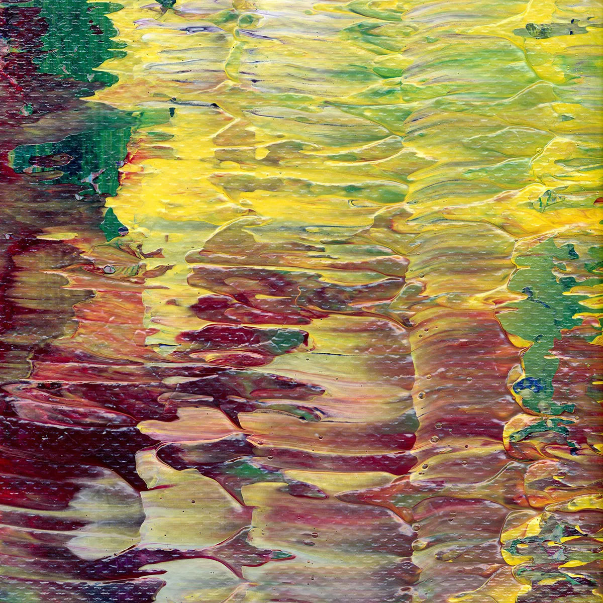 A Harmony of Stillness and Motion -Red Unicorn Art - Original abstract impressionist painting with vibrant, bold colors and rich, thick textures. One-of-a-kind, hand-painted art crafted with love for over 15 years."